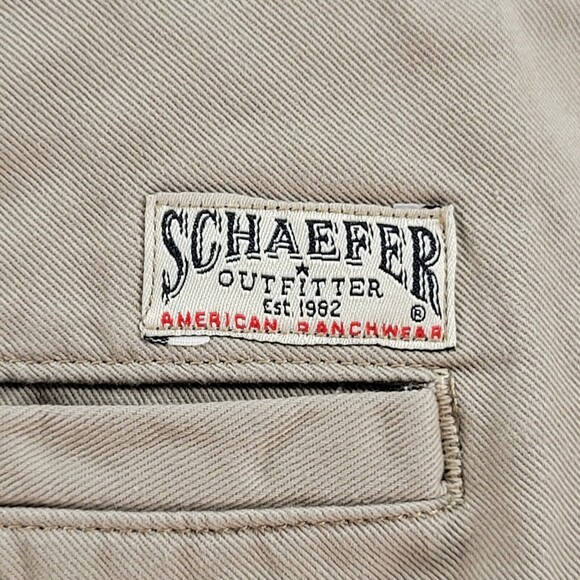 Schaefer Outfitters Ranchwear Trousers Chino Pants Flat Front Twill Khaki 40x34 - Picture 11 of 13